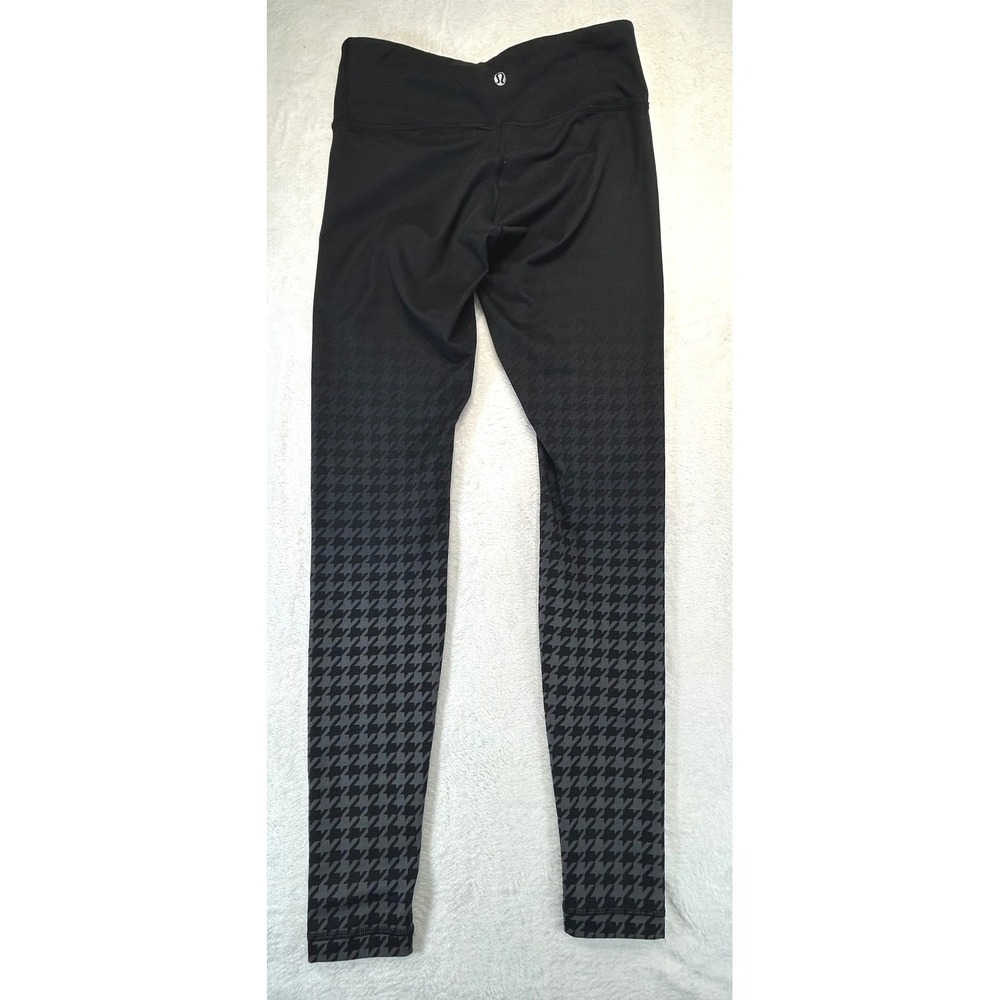 Athleisure Lululemon Houndstooth Gradient Leggings Size 6 Black Ombre Sporty - Picture 3 of 11